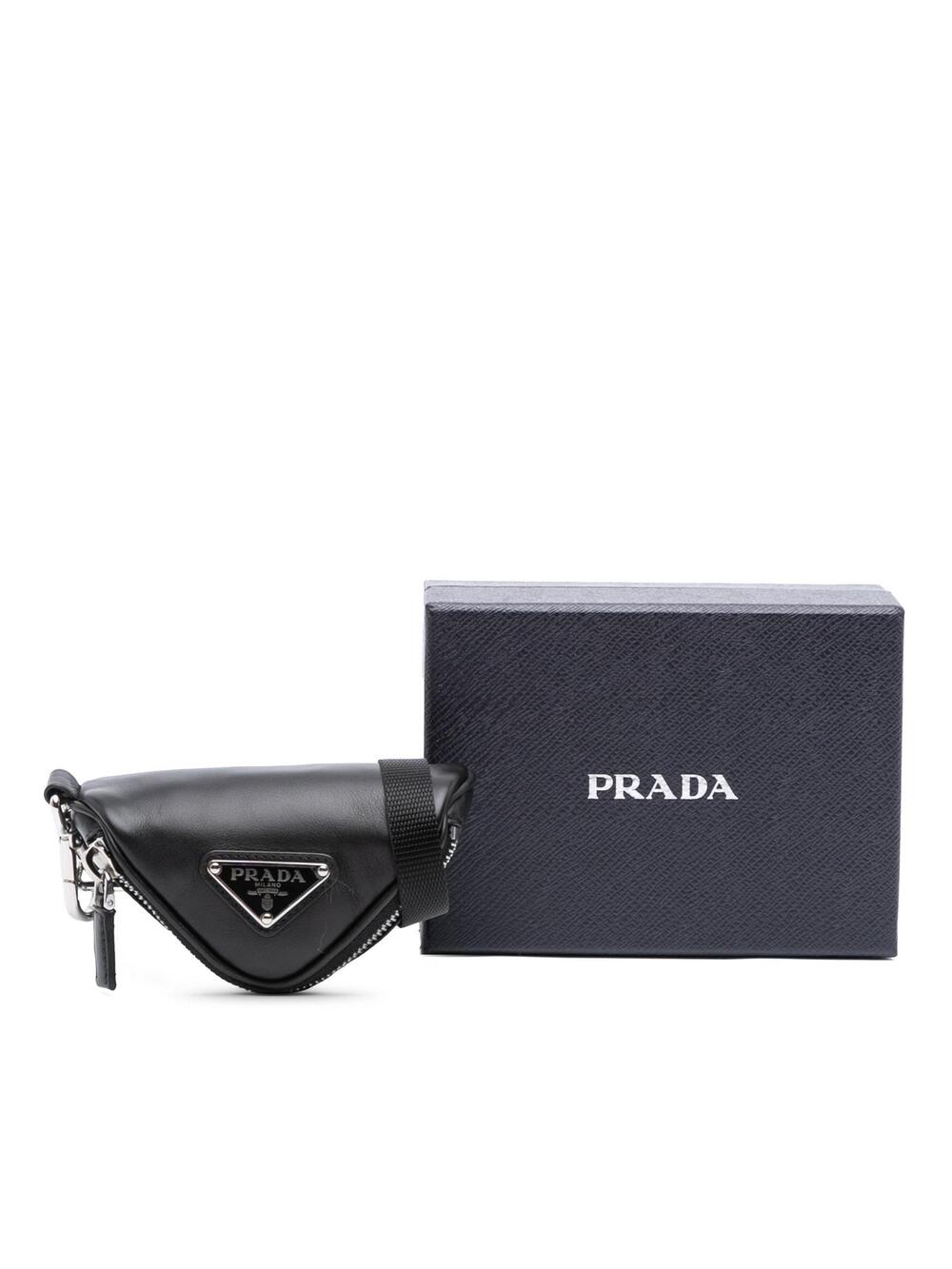 Prada Mini Soft Nappa Triangle Pouch #276725P55B - Picture 10 of 10